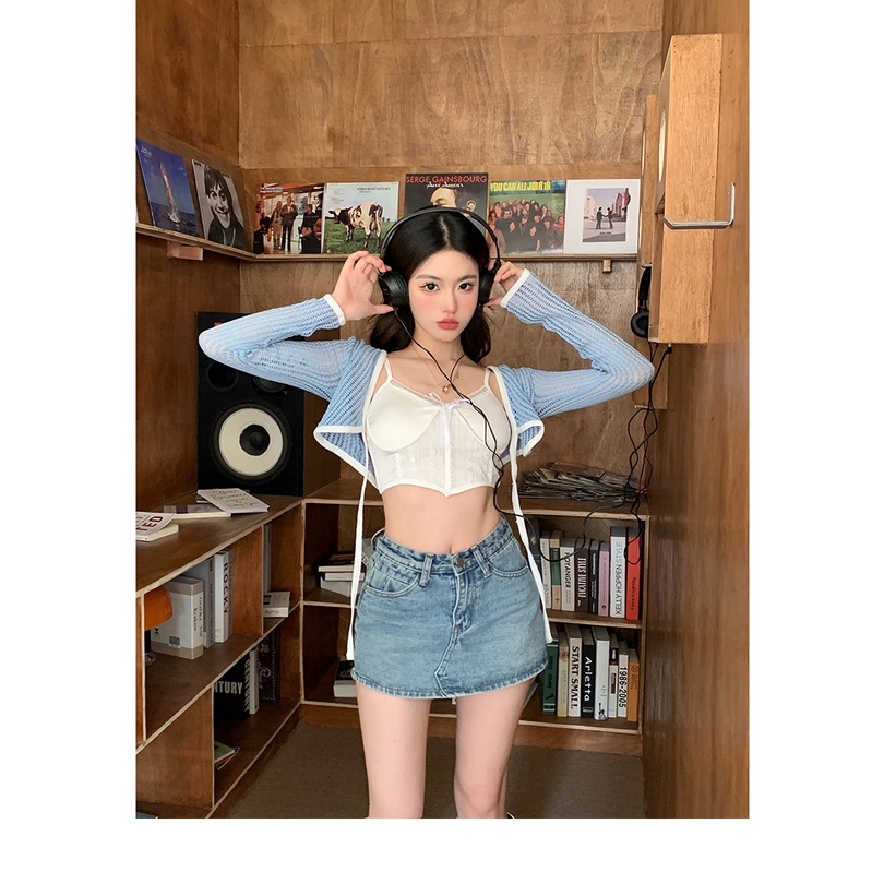 Cocory vn Áo Len Croptop Tay Dài Thiết Kế Quyến Rũ Thời Trang Mùa Hè Mới