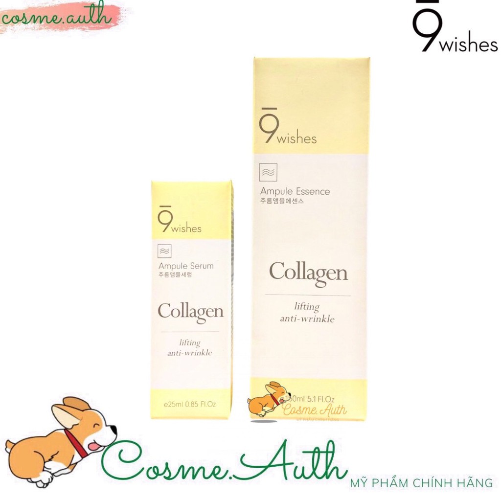 Tinh Chất Cấp Ẩm, Giảm Nếp Nhăn Da 9 Wishes - 9Wishes Collagen Ampule Essence - Hàn Quốc