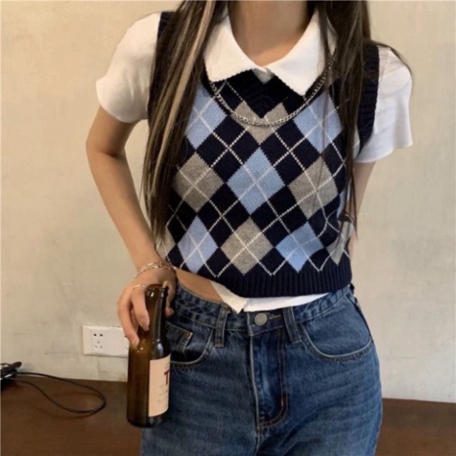 Áo Len Gile Nữ GUMAX Quảng Châu, Áo Gile Len Nữ Cổ Tròn Ulzzang Hàn Quốc Trẻ Trung Cá Tính | BigBuy360 - bigbuy360.vn