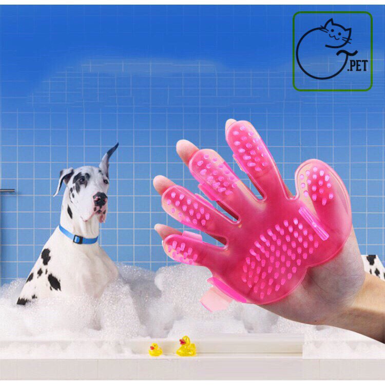 Găng Tay Chải Lông Rụng Và Tắm Cho Chó Mèo | Tpetshop