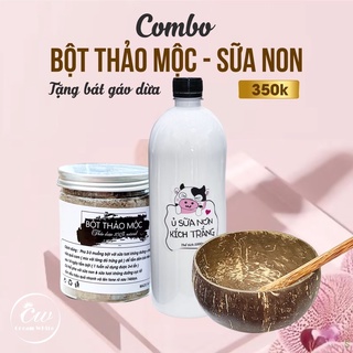 COMBO BỘT THẢO MỘC VÀ SỮA NON KÍCH TRẮNG 1000ml