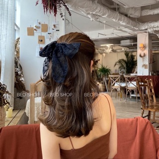 Dây cột tóc và kẹp tóc nơ ren hàn quốc nữ