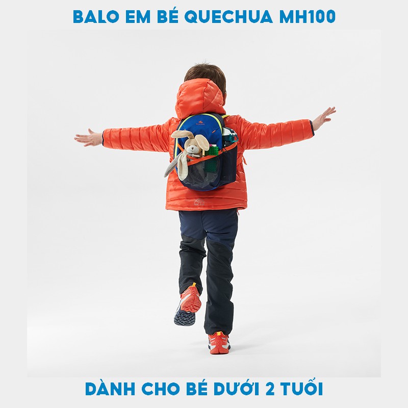 Balo trẻ em QUECHUA dã ngoại mh100 5 lít - xanh dương/cam