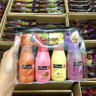 Set 4 Chai Sữa Tắm Mini Cottage 50ml Pháp.