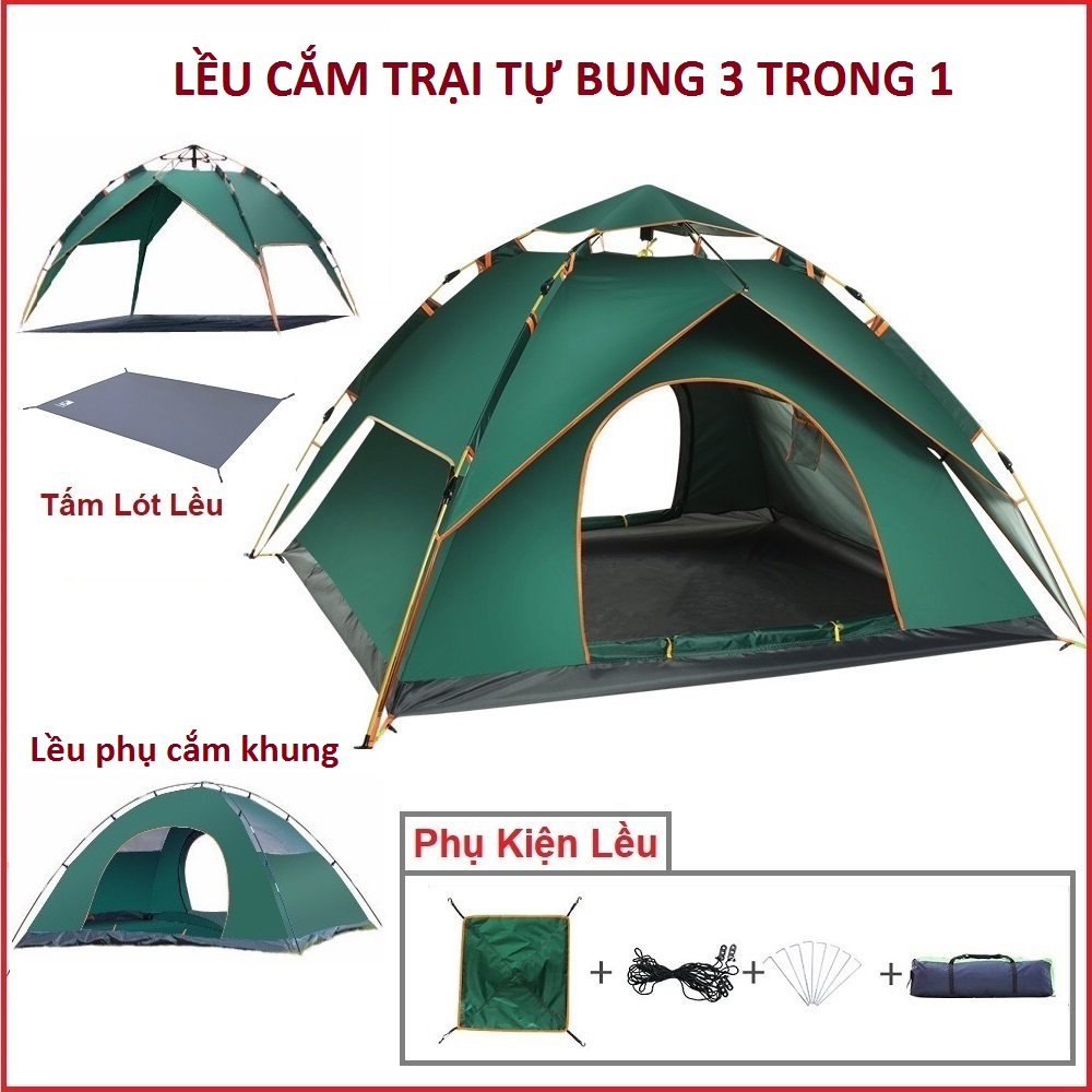 Lều cắm trại, lều du lich dã ngoại, câu cá 2- 5 người, dễ dàng gập mở, đóng gói nhỏ gọn, thuận tiện