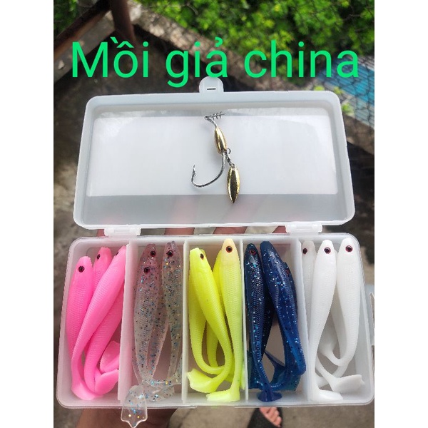 Mồi cá giả Horai hộp 20 con kèm lưỡi Ar15( Có bán nguyên hộp mồi)