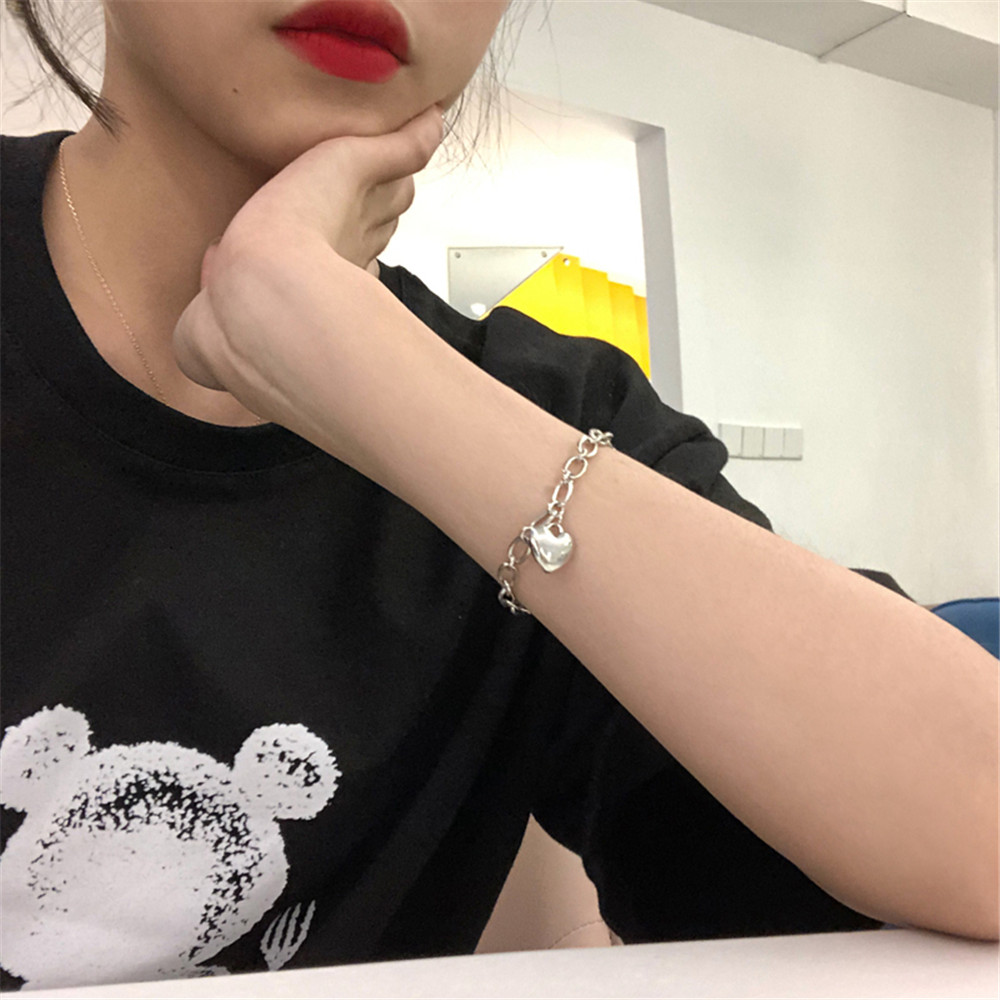 【COD】Vòng Tay Mặt Hình Trái Tim Thiết Kế Đơn Giản Thời Trang
