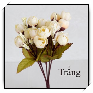Hoa giả - Chùm hoa hồng bi lụa
