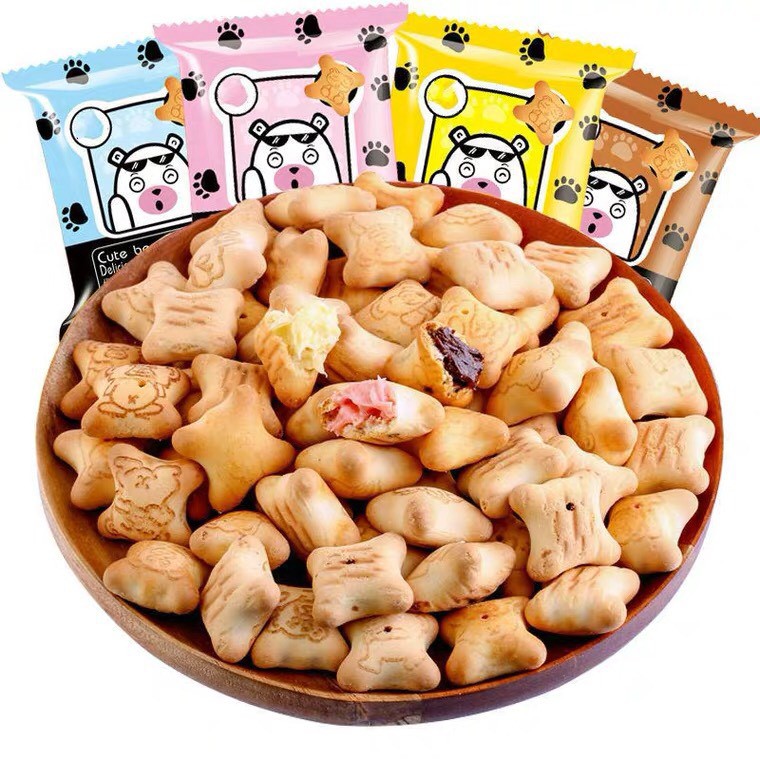 Bánh Gấu CHOCO BEAR 𝑭𝒓𝒆𝒆𝑺𝒉𝒊𝒑 - Hàng Nội Địa (Mix Gói 50 cái)