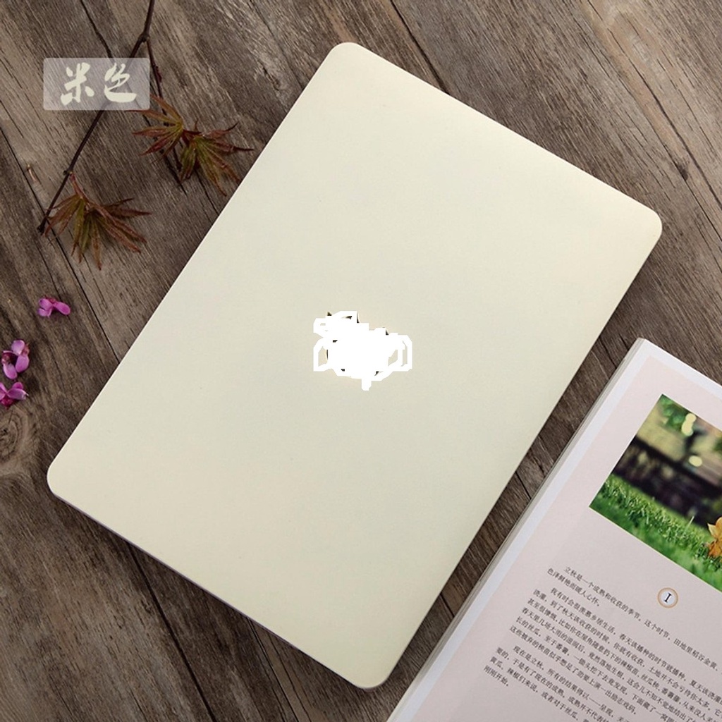 Combo ốp +phủ phím Mácbook kem pastel (Tặng kèm nút chống bụi và bộ chống gãy sạc)