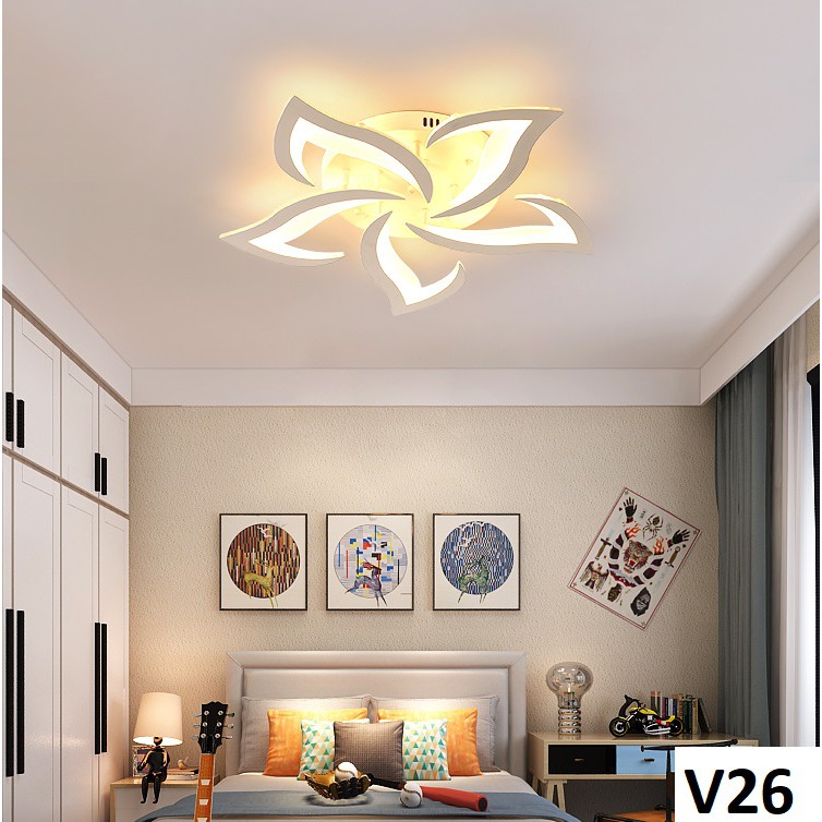 Đèn Led Ốp Trần Trang Trí Phòng Khách Hiện Đại Hình Hoa V26