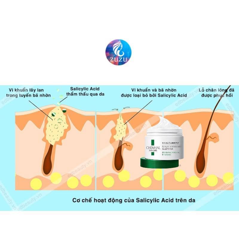 HŨ 120G GEL BHA/ SALYCILYC đắp mặt làm sạch các tế bào chết dư thừa trên da, tan dầu thừa, loại bỏ mụn ẩn, mụn đầu đen