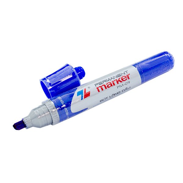 Bút lông dầu Thiên Long PM-09 (đủ 3 màu) không xóa được bút dạ dầu 2 đầu loại to có thể đổ mực tái sử dụng