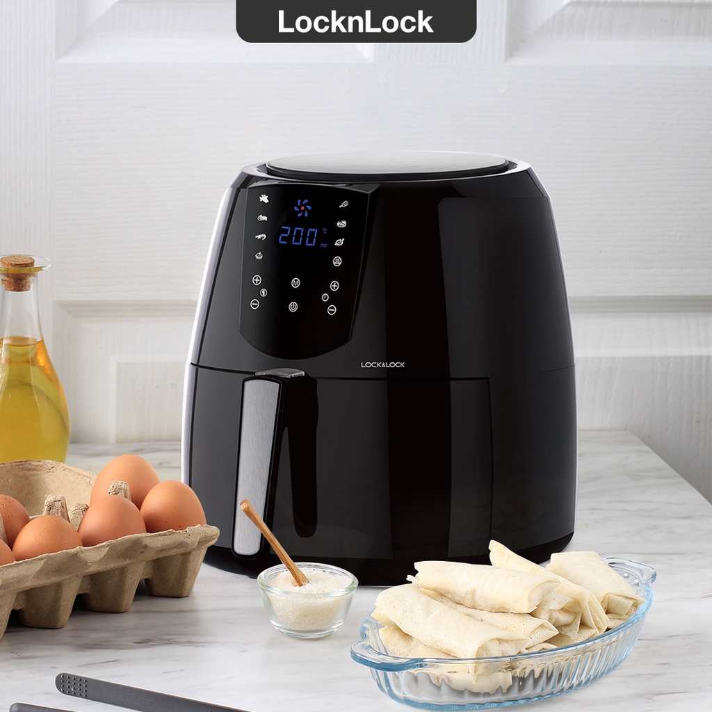 Nồi Chiên Không Dầu Lock&Lock Jumbo Plus Air Fryer 5.2L EJF357BLK - Hàng Chính Hãng