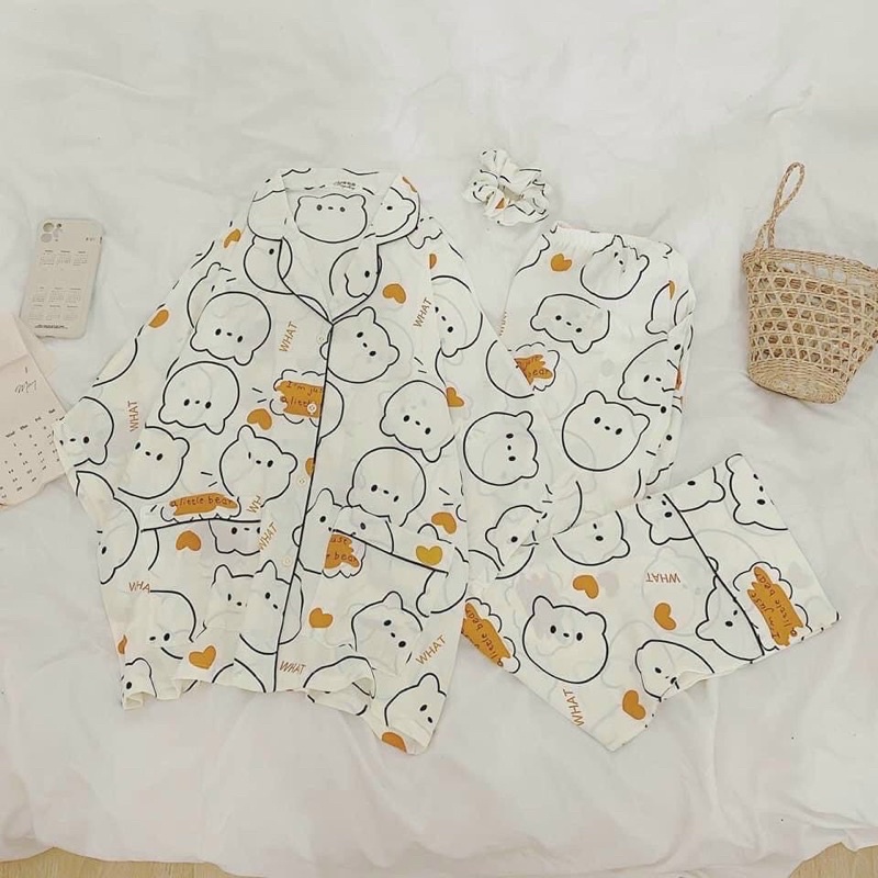 SET đồ bộ 3 món : áo + quần dài + đồ cột tóc - 22.Lystore