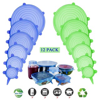 Bộ 12 nắp silicone đậy thức ăn cao cấp thiết kế tiện dụng