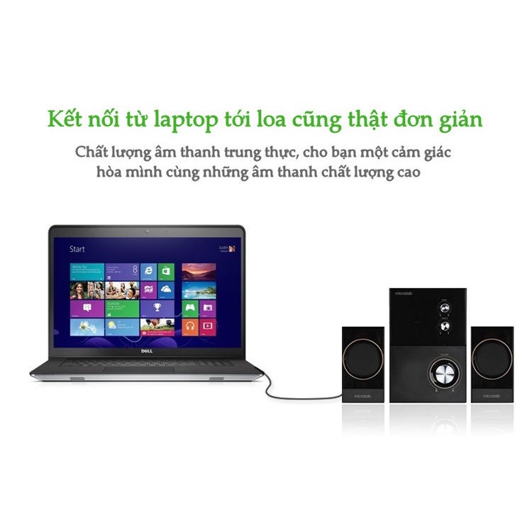 Dây Loa Audio 1 Đầu 3.5mm sang 2 Chân Hoa Sen Dài 1m Ugreen 10772 - Chính Hãng