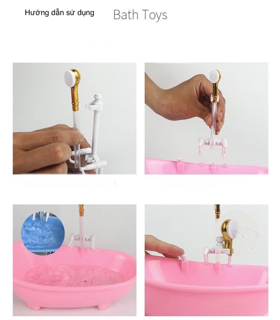 Bộ đồ chơi nhà tắm bồn tắm có thể phun nước