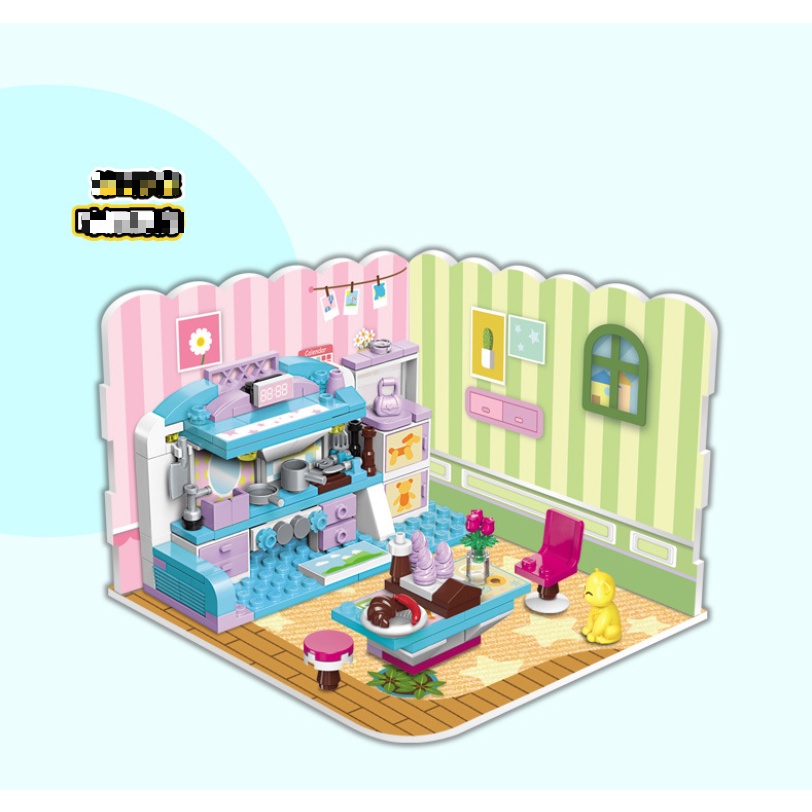 [Hàng mới về] Đồ chơi Thông minh lắp rắp Logo mô hình Nhà 3 Kiểu Ghép 194 Mảnh