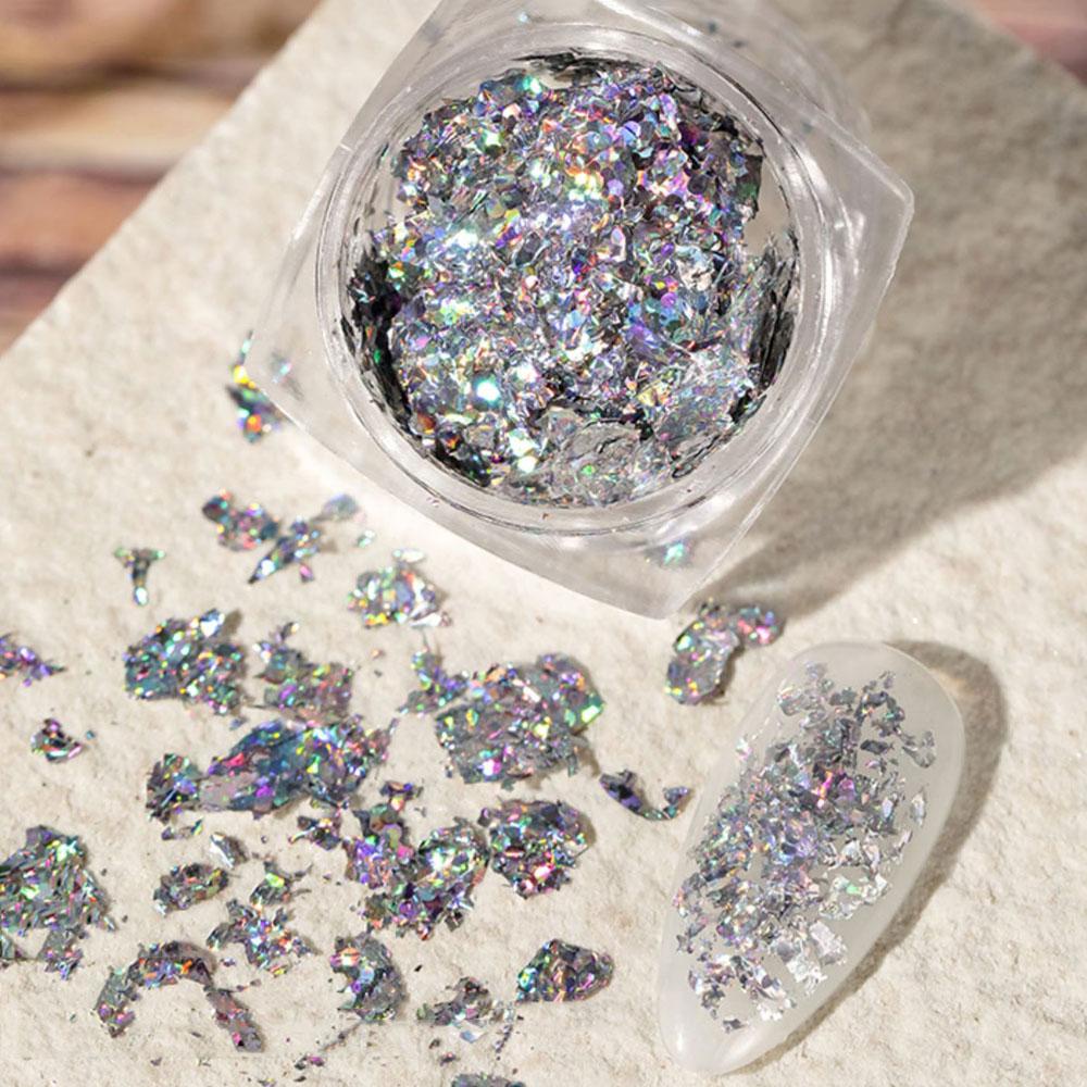 Giấy Foil Nhôm Nhiều Màu Sắc Lấp Lánh 3D Trang Trí Móng Tay Nghệ Thuật