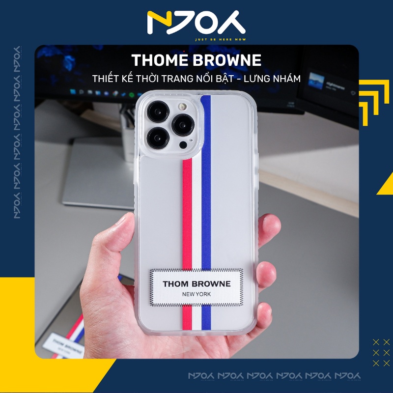 Ốp Lưng Nhám Chống Vân Tay Phiên Bản 3 Sọc Thome Browne Cho Điện Thoại IP11/12/13/14 Pro Max