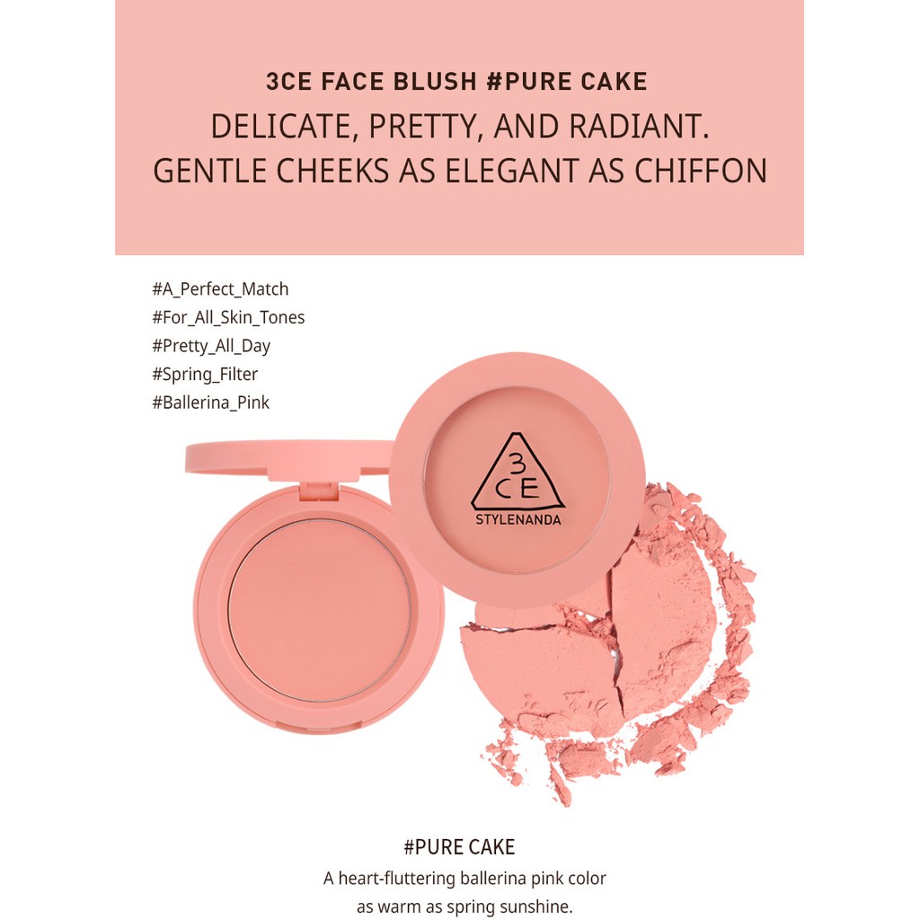 Phấn má hồng [3CE] FACE BLUSH #PURE CAKE