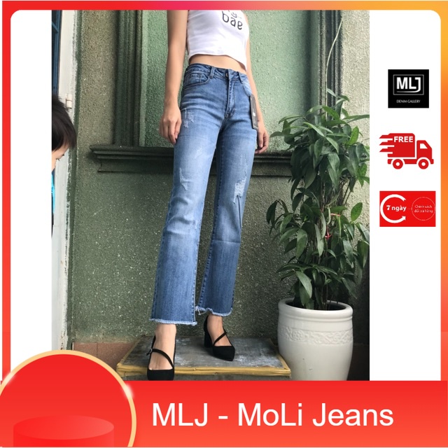 Nhập WAMS8 giảm 15%_ Quần jean ống loe rách nhẹ VNXK