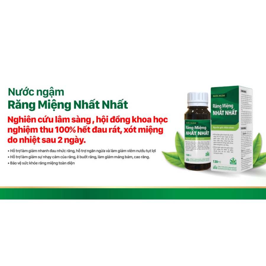 Nước Ngậm Răng Miệng Nhất Nhất - Lọ 120ml