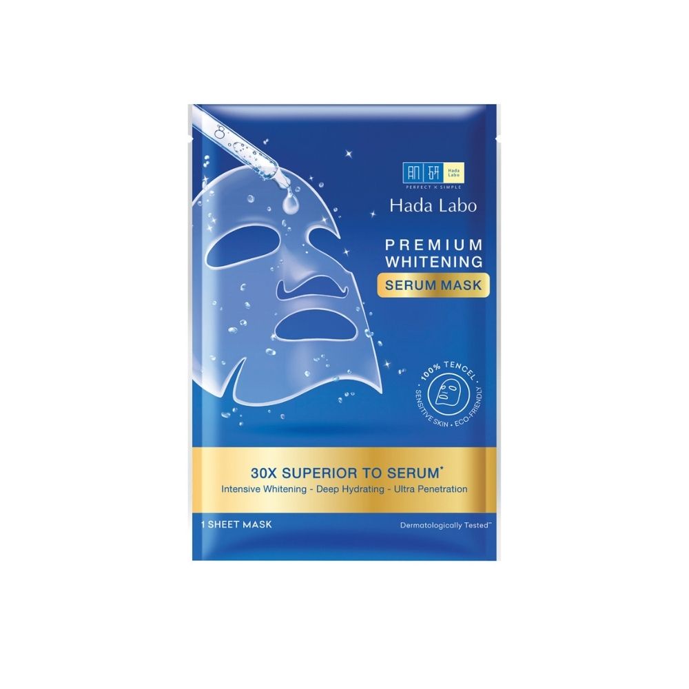 [Mã COSRHT6 giảm 8% đơn 150K]  Mặt nạ tinh chất dưỡng trắng cao cấp Hada Labo Premium Whitening Serum Mask (23g/miếng)