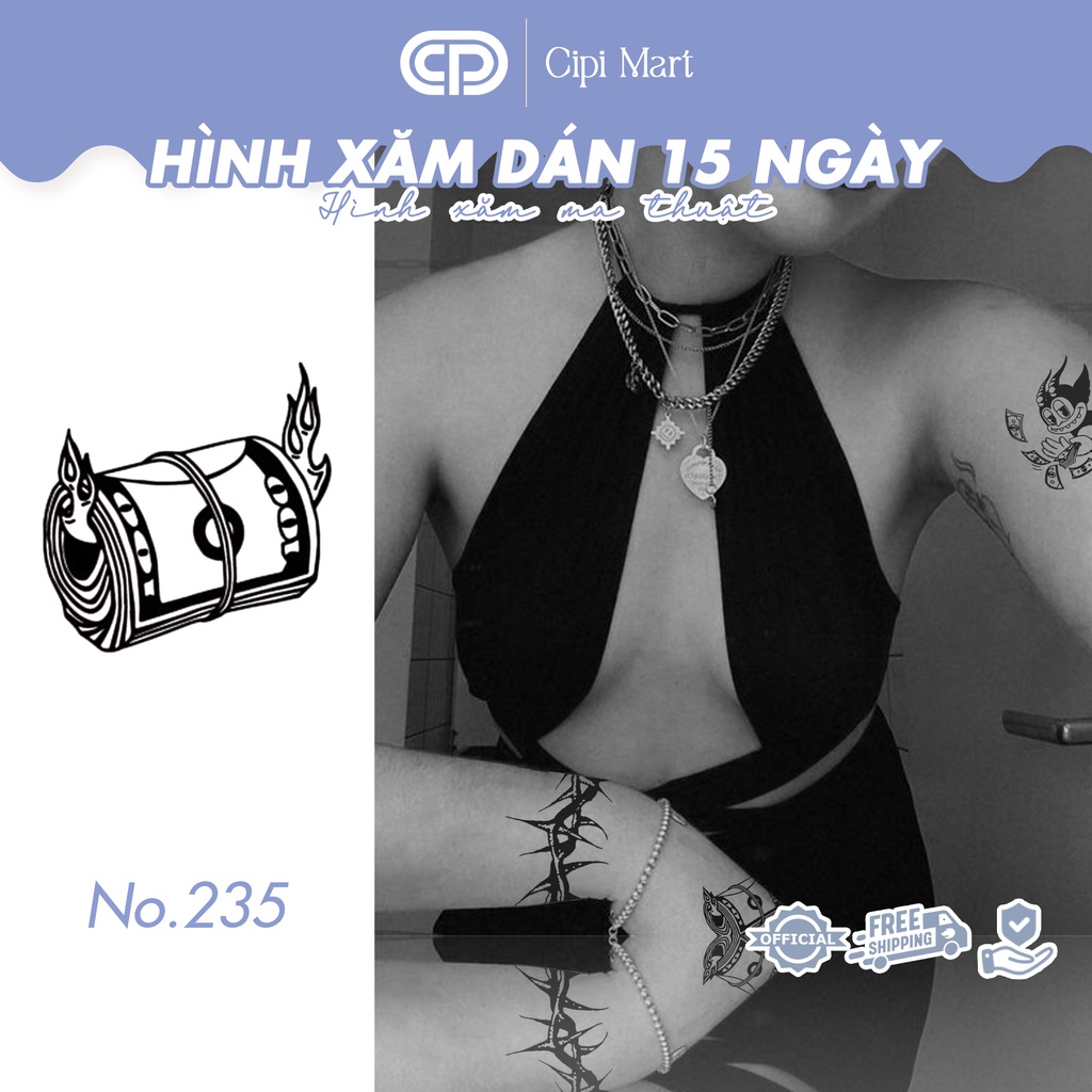 - Hình xăm tạm thời 15 NGÀY - chống nước, cọ xát SIZE S