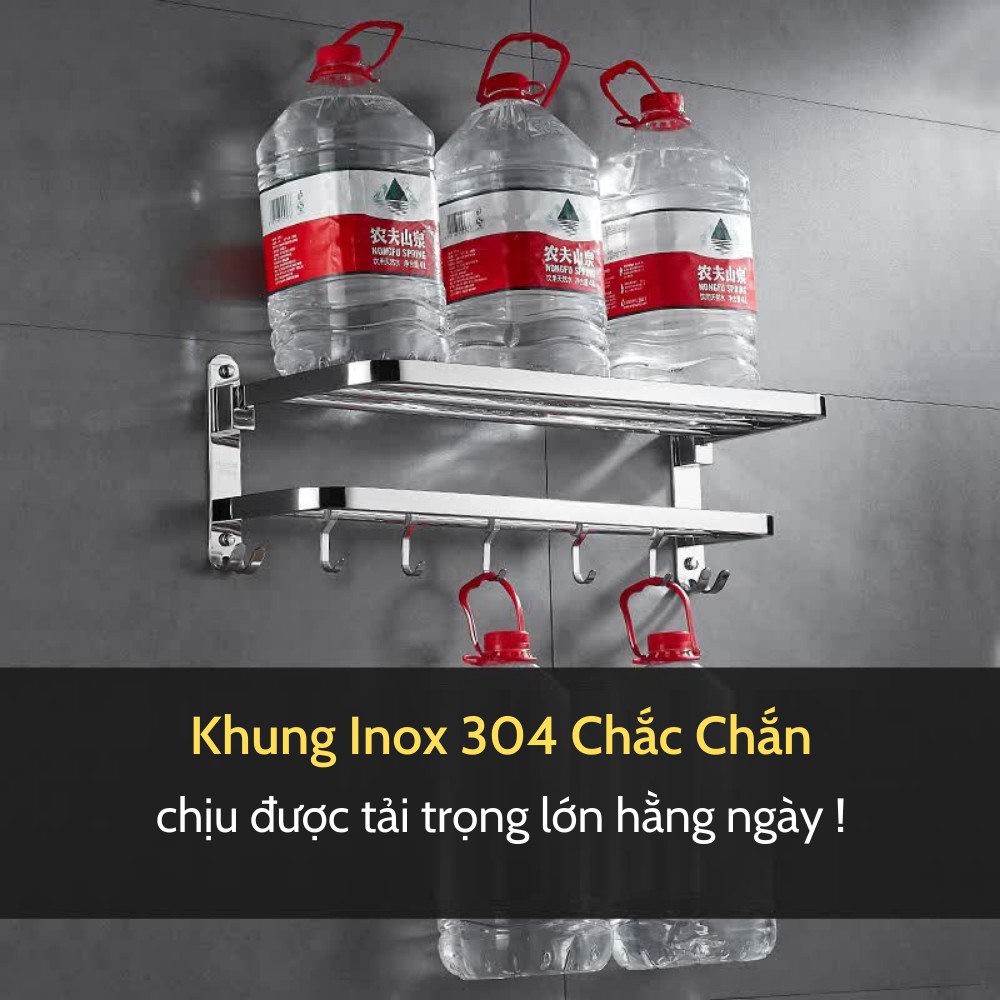 Kệ Nhà Tắm, Giá Treo Khăn Nhà Tắm, Để Đồ Dùng Inox Đa Năng Gắn Tường TIME HOME