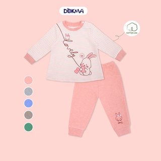 [Mã BMLT30 giảm đến 30K đơn 299K] DMB388 Bộ quần áo cài vai dày dài tay DOKMA (6-24M)