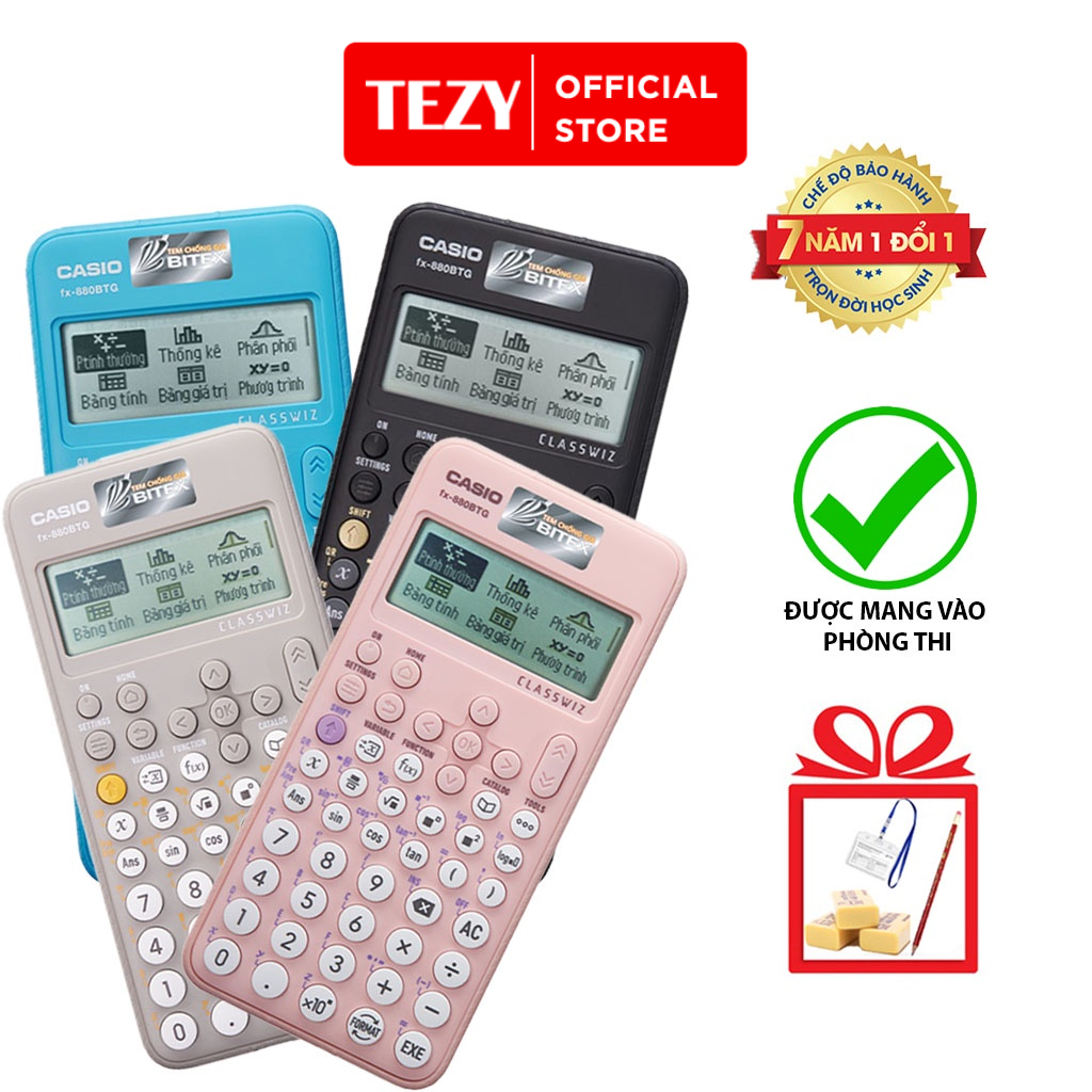 Máy tính Casio Fx-880BTG Chính hãng có hỗ trợ tiếng việt chuyên dụng được mang vào phòng thi TEZY