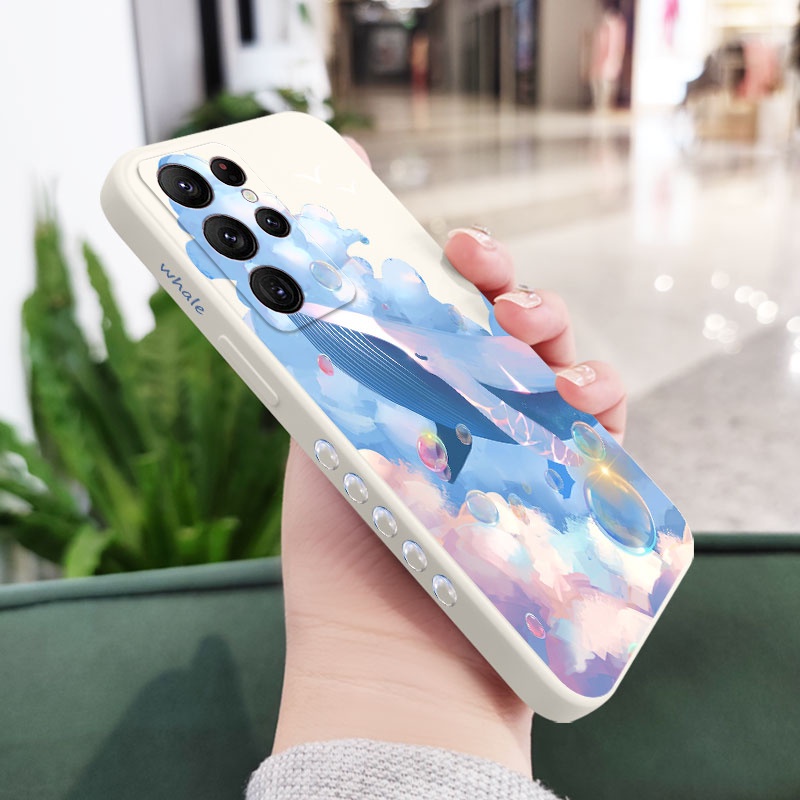 Ôp Điện Thoại Họa Tiết Cá Voi Độc Đáo Thời Trang Cho samsung galaxy s23 s22 fe ultra plus Ốp