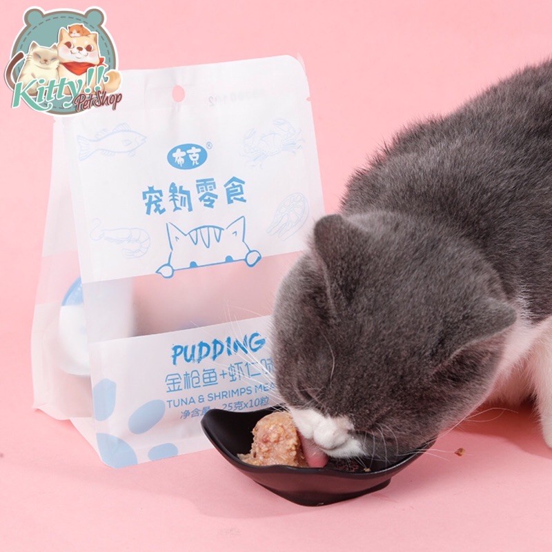 Viên PUDDING súp hải sản dinh dưỡng cho chó mèo PiPiTao 25gr