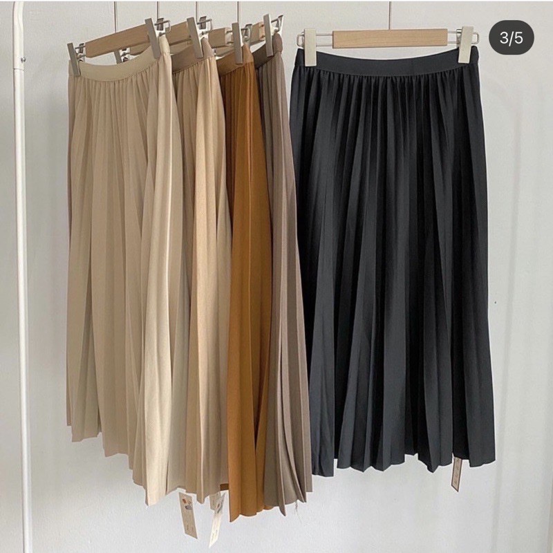 Chân váy xếp ly vải dày dặn dáng dài hàng chuẩn quảng châu mã CVD04 | BigBuy360 - bigbuy360.vn