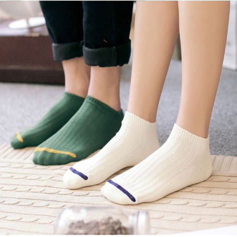 Set 5 đôi tất nữ cổ thấp nhiều màu dễ thương, vớ cổ thấp nữ chất liệu cotton dày dặn êm ái, thấm hút mồ hôi - CB001