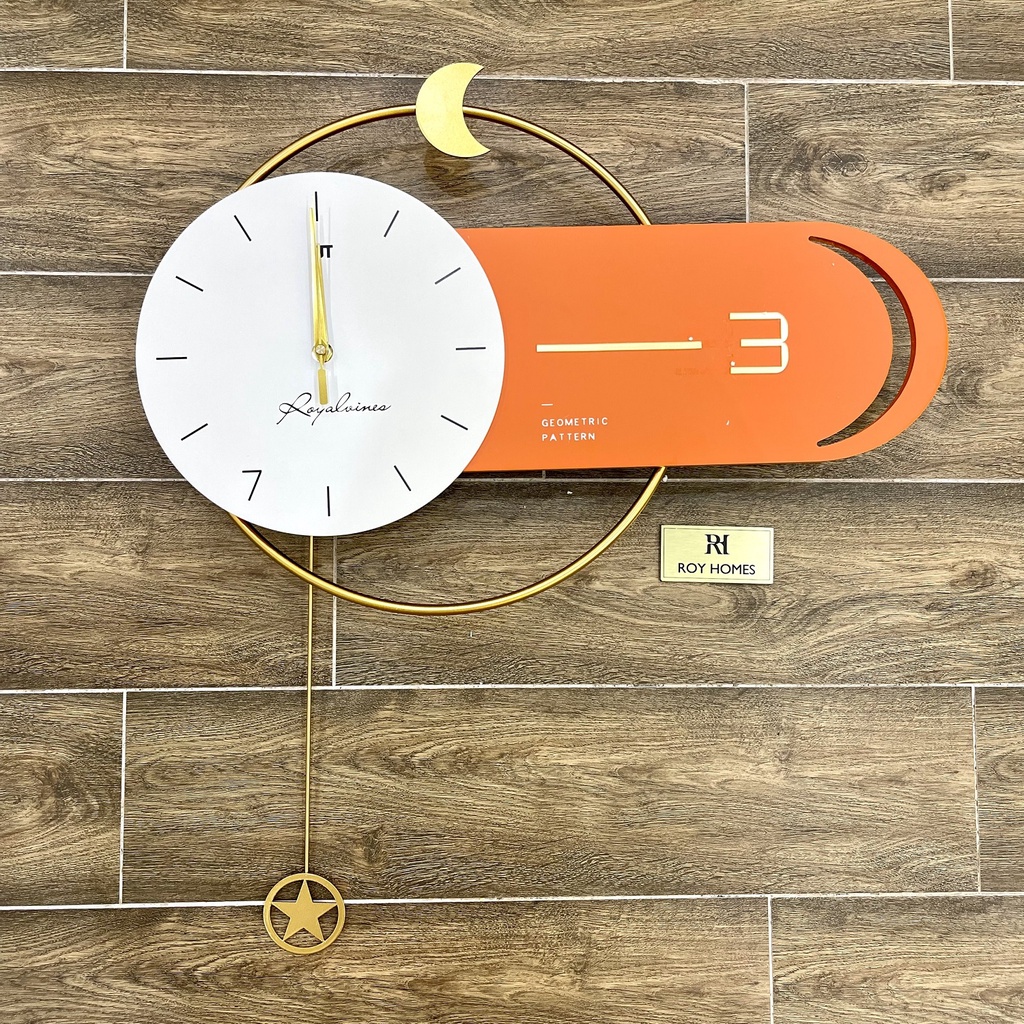 Đồng hồ treo tường Royhome Decor phong cách sáng tạo nghệ thuật mã JT2127G54