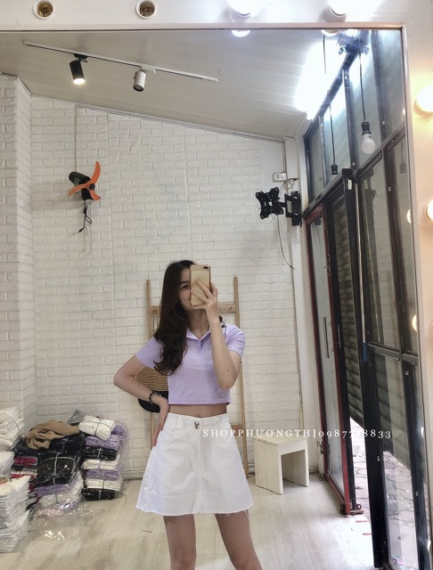 Áo croptop cổ đức nhiều màu hót 2020 ( hình shop tự chụp ) | BigBuy360 - bigbuy360.vn