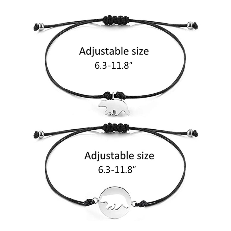 Set 2 Vòng Tay Hình Gấu Sáng Tạo Phù Hợp Cho Cặp Đôi / Bạn Thân