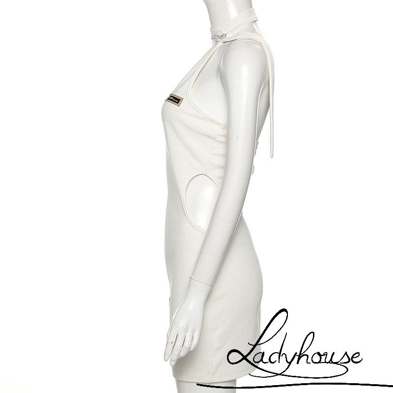 Ld-đầm Dây Dáng Ôm Lưng Cao Không Tay Màu Sắc Tương Phản Dành Cho Người Lớn