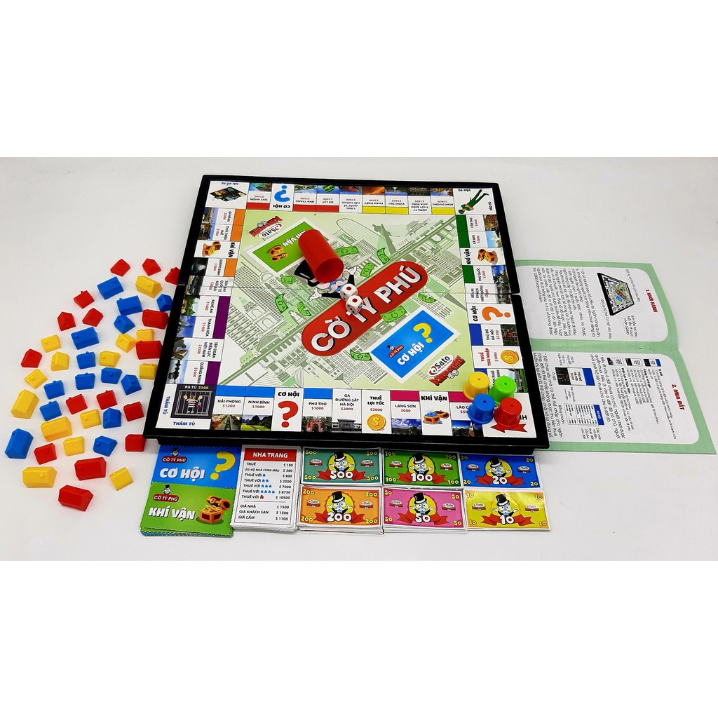 Cờ Tỉ Phú MoNoPoLy Vui Nhộn cho bé - Hàng Việt Nam SATO có hướng dẫn tiếng việt kèm theo