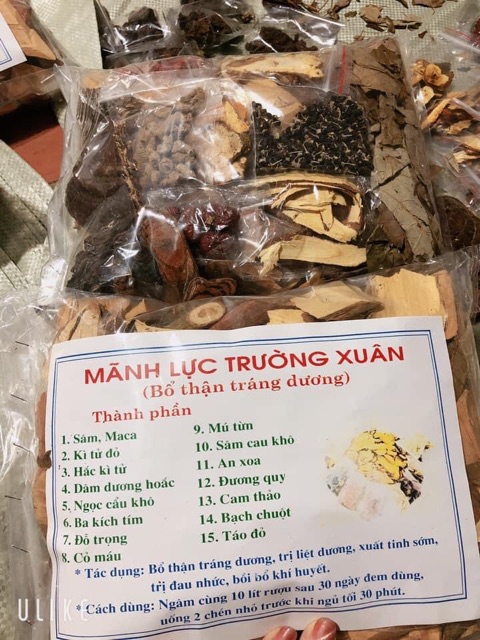 Thang Mãnh Lực Trường Xuân chuẩn 15 vị như hình