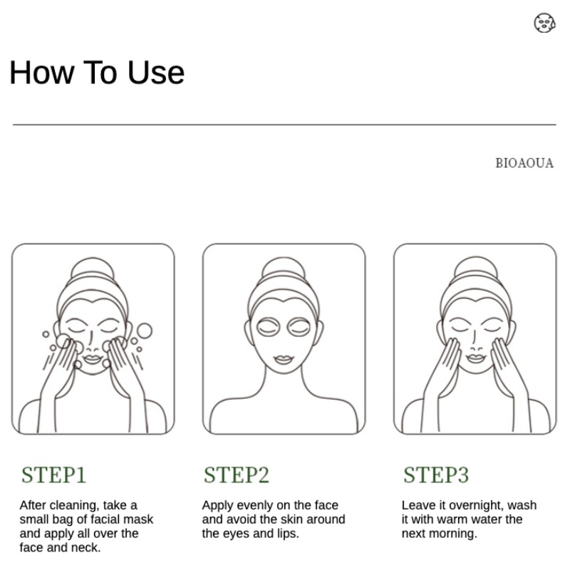 Set 1 / 5 Mặt Nạ Dưỡng Ẩm Ban Đêm Giúp Da Săn Chắc Và Trắng Sáng