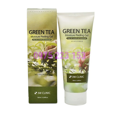 Tẩy tế bào chết trà xanh 3W Clinic Green Tea Moisture Peeling 180ml