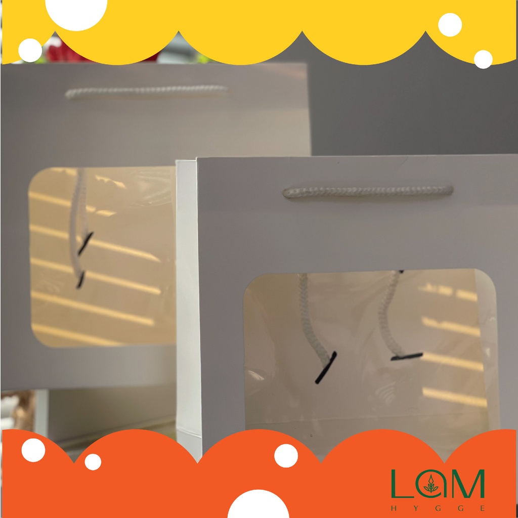 TÚI GIẤY MẶT KÍNH MIKA ĐỰNG QUÀ TẶNG SIÊU XINH SIZE 18X20X8CM