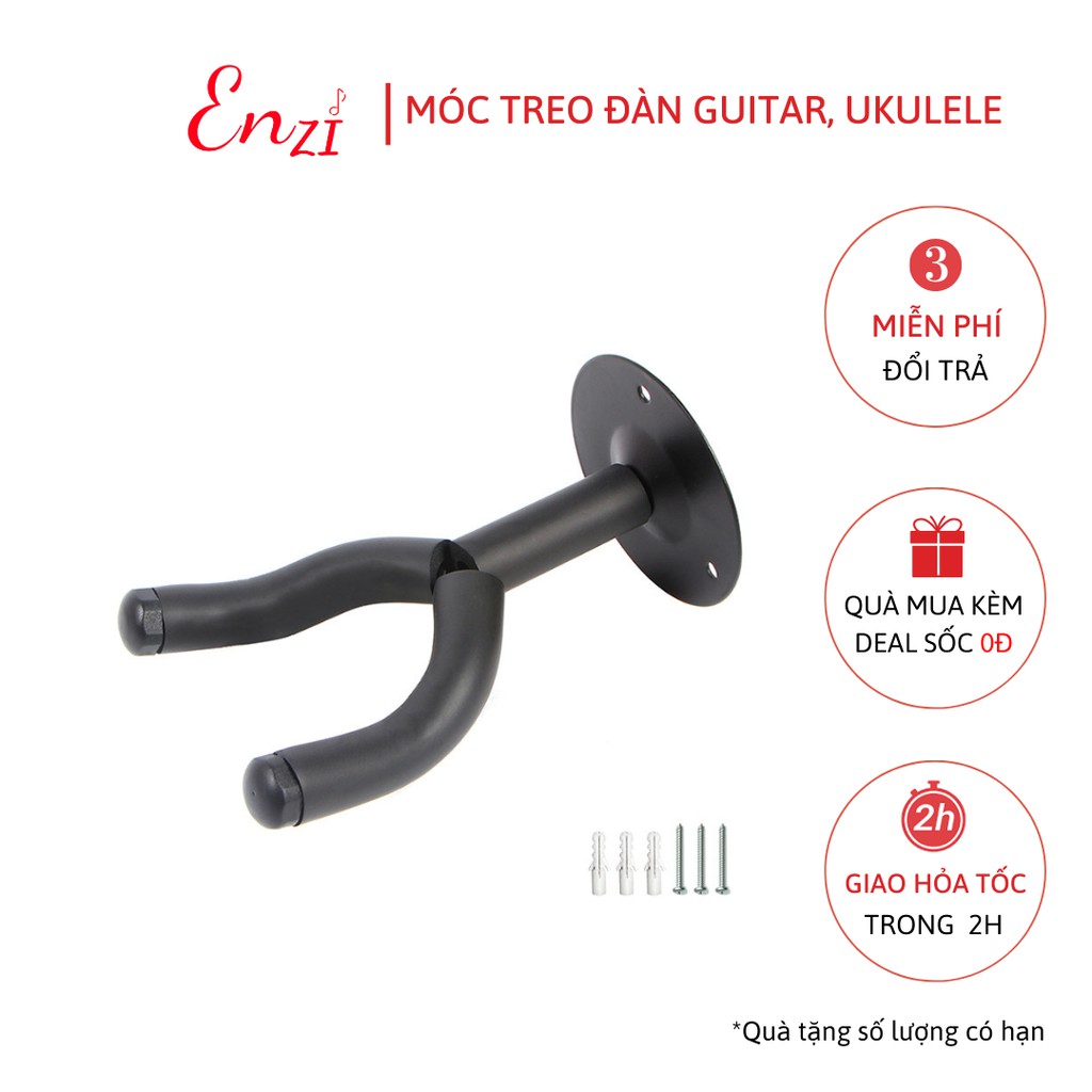 Móc treo đàn guitar acoustic classic giá treo đàn ghita bass  điện, ukulele ngắn nhỏ gọn có 3 đinh Enzi