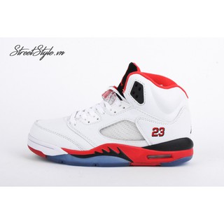 Giày Jordan 5 Trắng đế đỏ - JD5-TADO