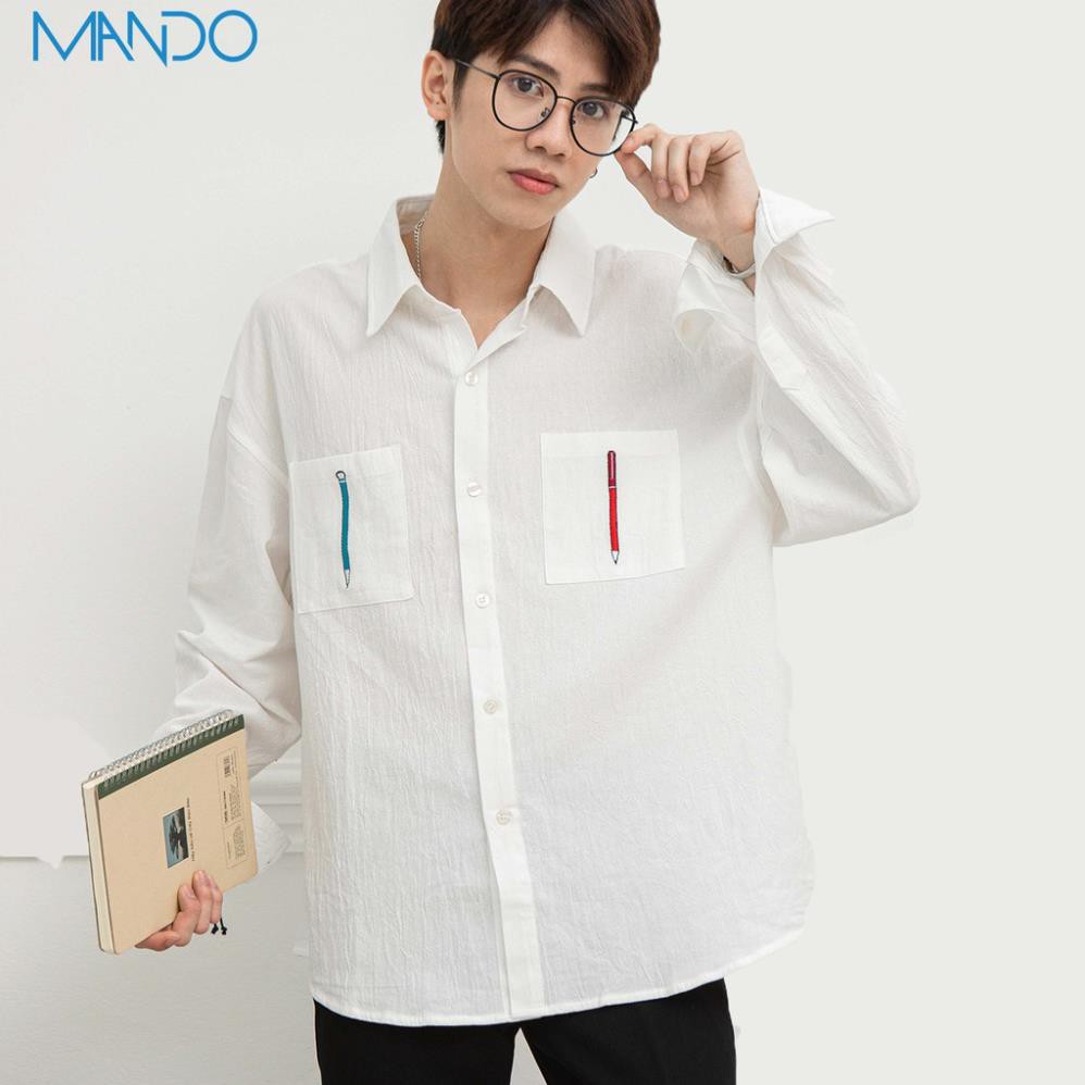 Áo Sơ Mi Nam Trắng Form Dáng Rộng Phối Cùng Quần Tây Thời Trang MAN DO SMD026