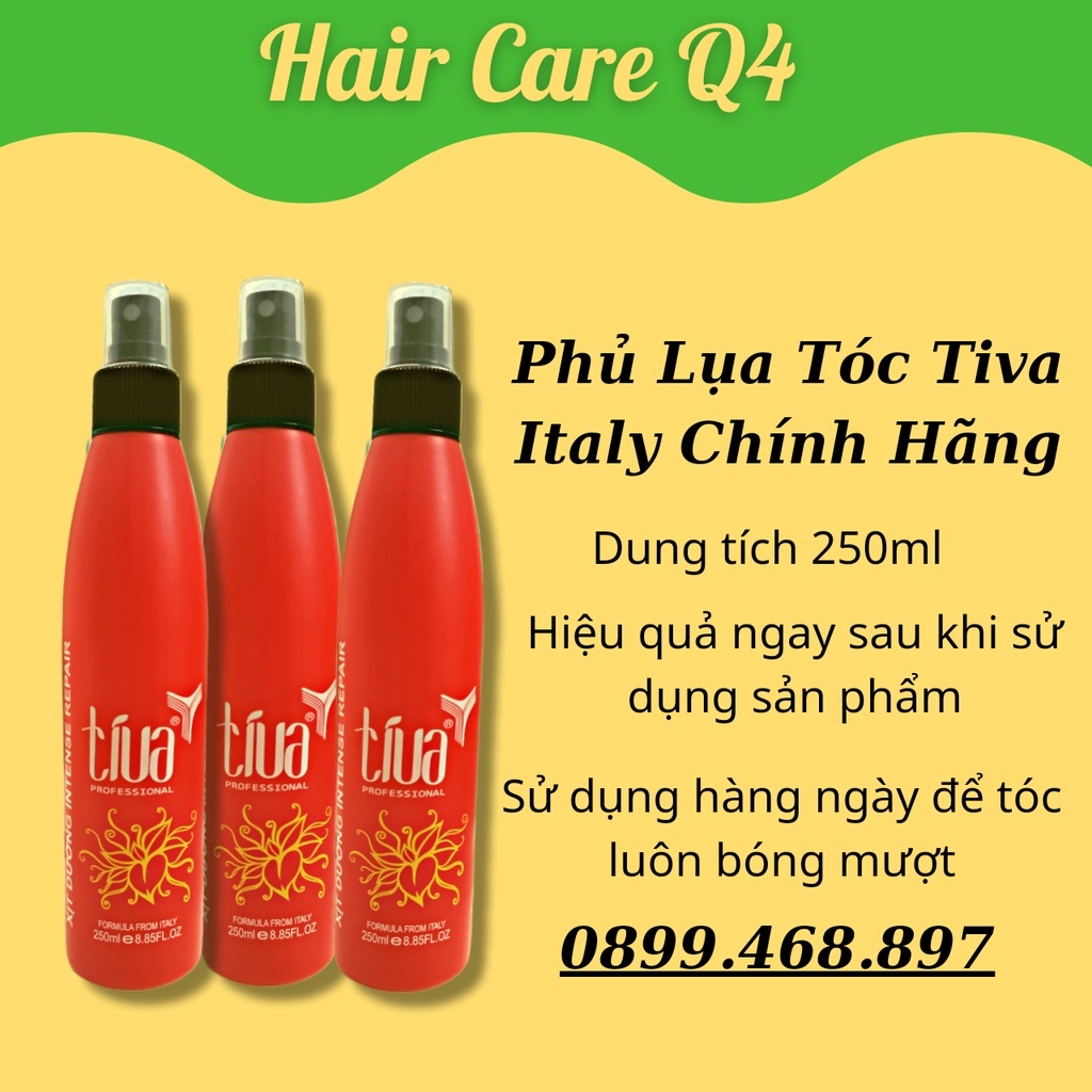 Xịt dưỡng tóc TIVA công nghệ Italy hàng công ty chính hãng, Dưỡng Phủ Lụa Tóc Tiva - Hair Care Q4